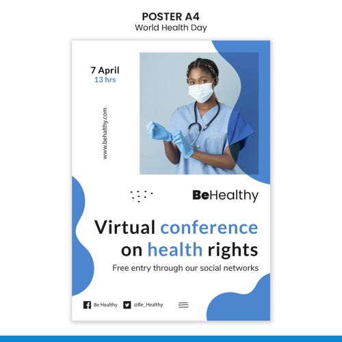 活动世界卫生日海报模板医学健康印刷模板