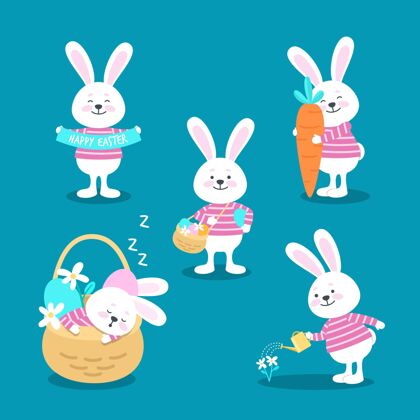 庆祝复活节兔子系列单位设计复活节兔子兔子