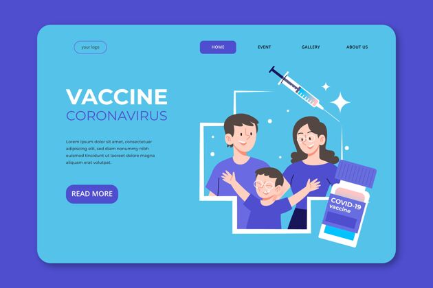 预防平面手绘冠状病毒疫苗登陆页流感网页模板疾病