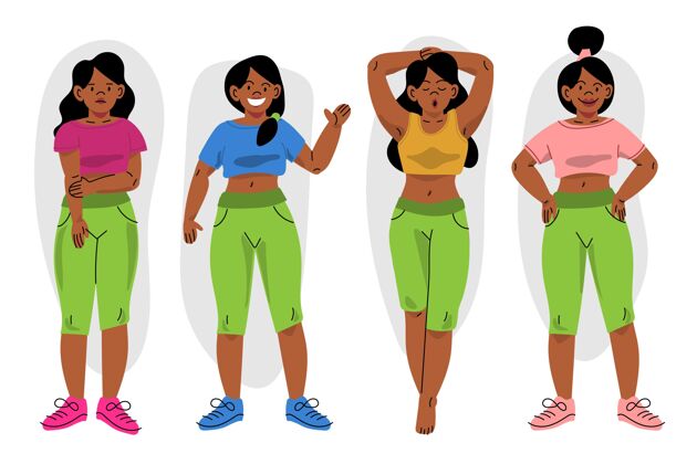 非洲裔美国人有机平面不同姿势的黑人女孩女孩黑人女孩人类