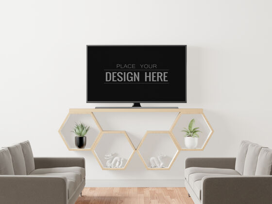 家具客厅里的电视模型桌子屏幕显示器