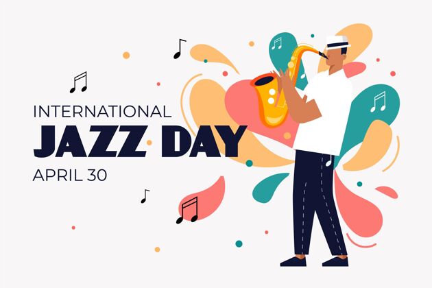 乐器平面国际爵士日插画爵士乐庆典声音