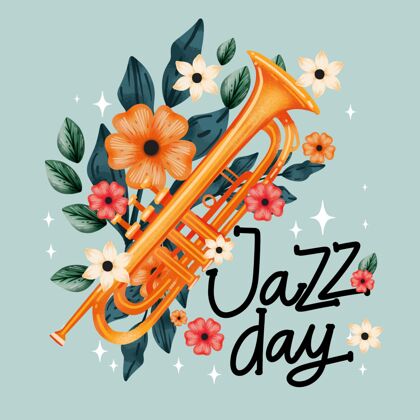 国际爵士乐日水彩国际爵士日插画文化国际庆典