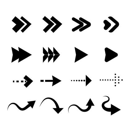 标记平面设计箭头系列光标右手绘