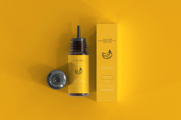 瓶子滴管瓶和盒子模型液体品牌品牌
