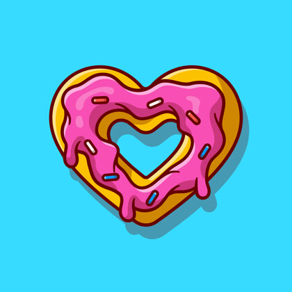 菜单爱甜甜圈奶油融化卡通图标插图浪漫蛋糕卡通