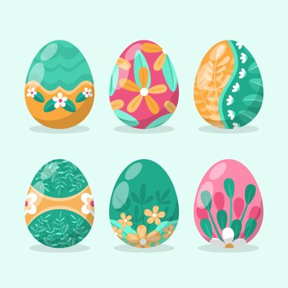 包装彩色平面装饰复活节彩蛋收藏收集Pascha鸡蛋