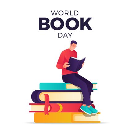 读书日梯度世界图书日插图与人读书阅读4月23日慈善