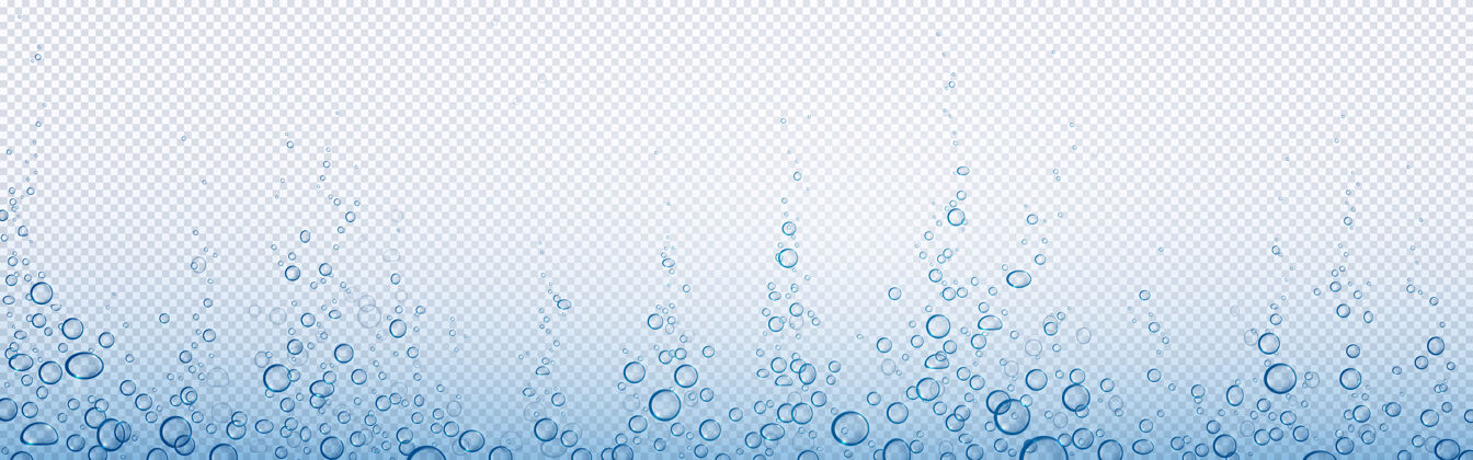 水滴苏打泡泡 水或氧气气泡 碳酸饮料 水下抽象海刷新运动