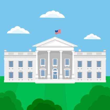 住宅白宫平面设计插画公寓总统办公室