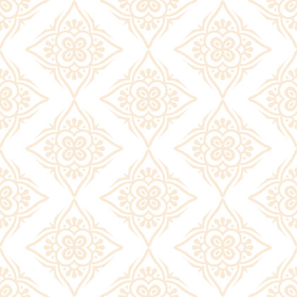 阿拉伯豪华装饰曼荼罗设计无缝图案金色伊斯兰豪华几何