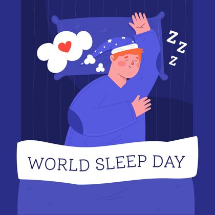 床世界睡眠日庆典枕头平面设计