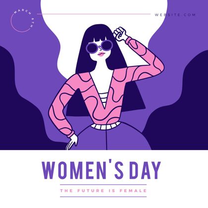 国际平面国际妇女节插画女人女人自由