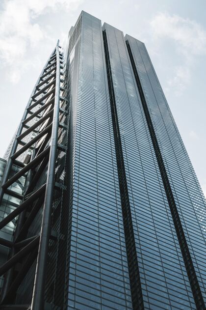城市低视野现代摩天大楼办公楼企业市中心天际线