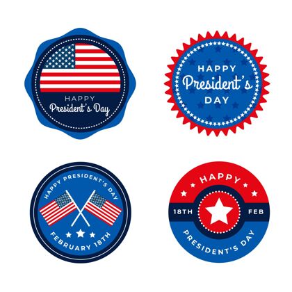 徽章总统日标签系列美国包装总统日