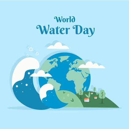 世界水日平面设计世界水日插画文化平面设计传统
