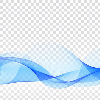 蓝色抽象优雅的蓝色波浪透明背景优雅抽象未来