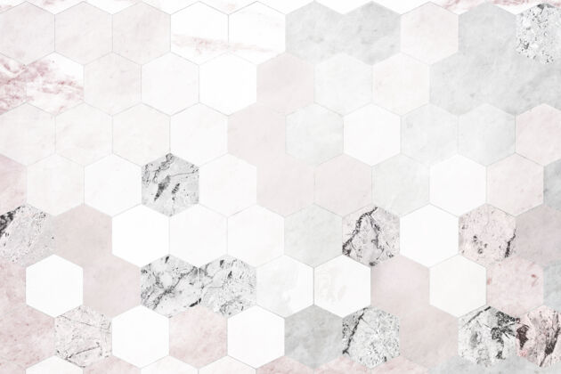几何六边形粉色大理石瓷砖六角形Glam装饰