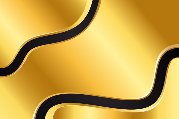 波浪平滑的金色波浪壁纸主题简约金色