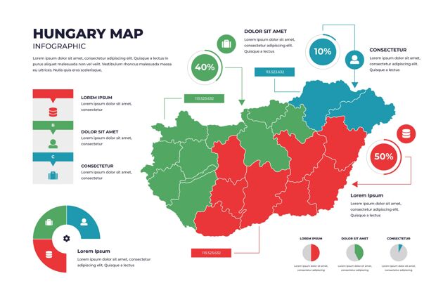 信息线性匈牙利地图信息图信息图市场营销图形