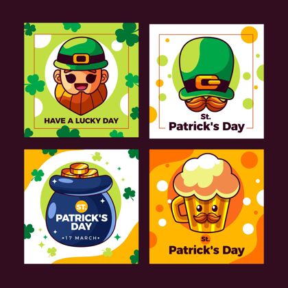 凯尔特人平坦的圣帕特里克节instagram帖子集节日爱尔兰爱尔兰