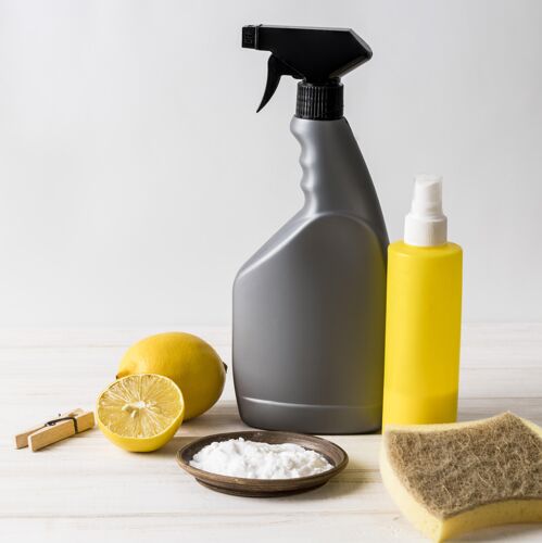 产品用柠檬做有机清洁产品生态浴室家用