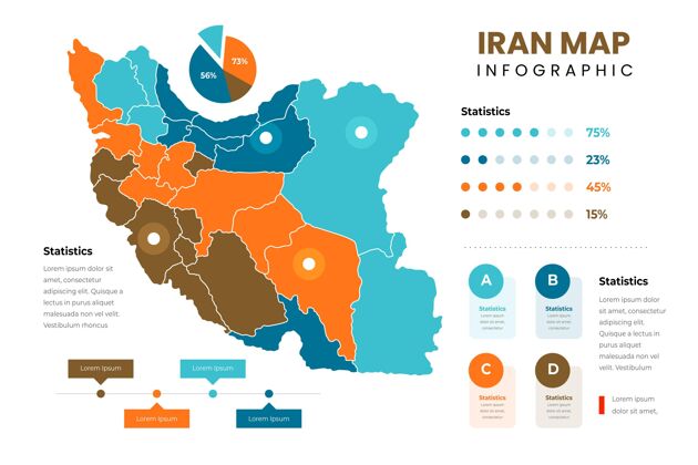 平面平面伊朗地图信息图形模板信息图模板平面设计