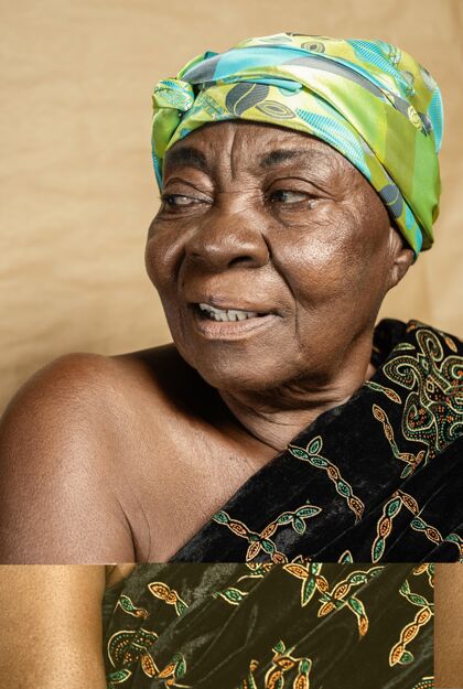 肖像非洲老妇人服装非洲传统