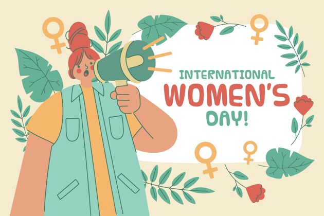 手绘国际妇女节活动设计插画风格节日
