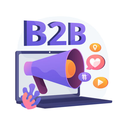 协作B2b营销商业合作 smm 互联网通知在线促销活动平面设计元素社交媒体网络广告在线互联网成功