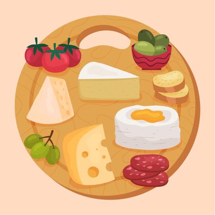 奶酪手绘奶酪板插图食品饮食奶酪板
