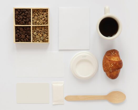 平板咖啡概念模型俯视图品牌方形芳香