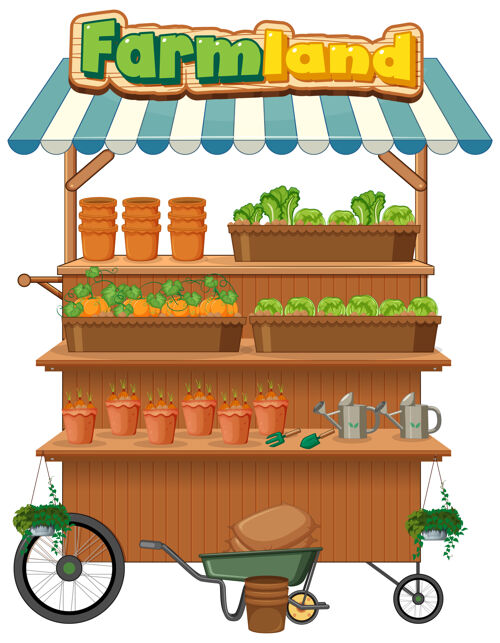 白菜农场商店出售带有农场标志的植物户外花园食物