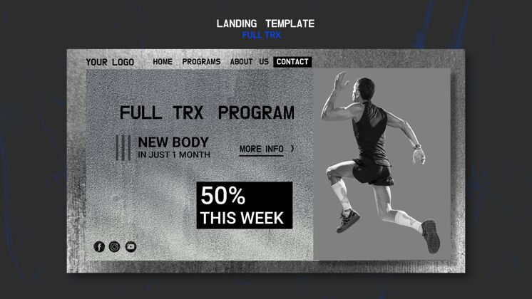 运动男运动员trx训练登录页模板工作网页训练