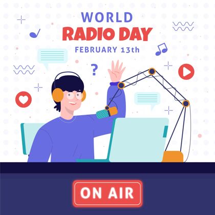 收音机平面设计世界广播日媒体国际设计