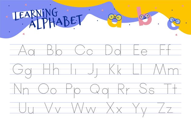 幼儿园带插图的字母追踪工作表教学教育教育