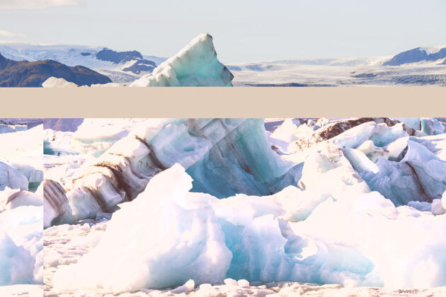 冰冰山漂浮在冰岛的约库萨龙冰川泻湖北极冰川冰川