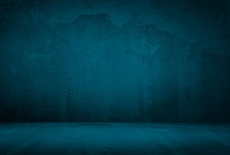 复古复古格伦蓝色混凝土纹理工作室墙壁背景 带渐晕图材料垃圾海军蓝