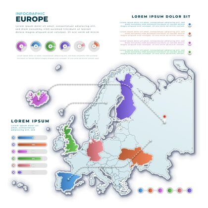信息梯度欧洲地图信息图图形欧洲梯度