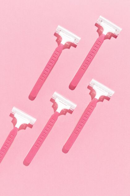 室内一次性一次性一次性使用粉红色剃须刀片刀片废物塑料