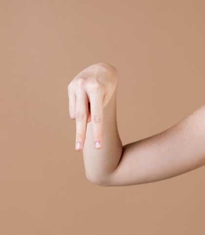 语言手语教学特写符号手指聋子