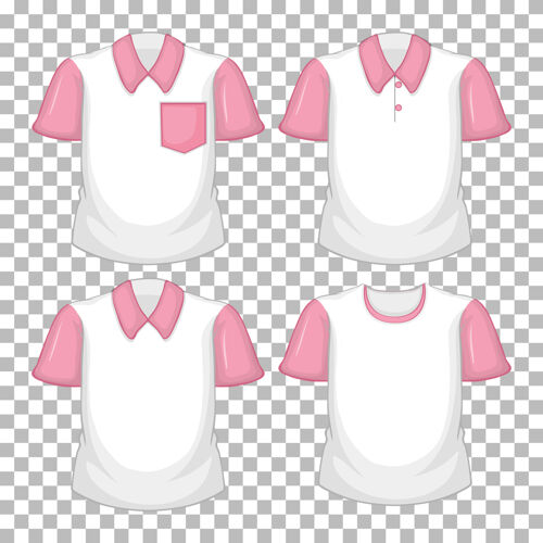 时尚一套不同的衬衫与粉红色的袖子隔离显示口袋男式