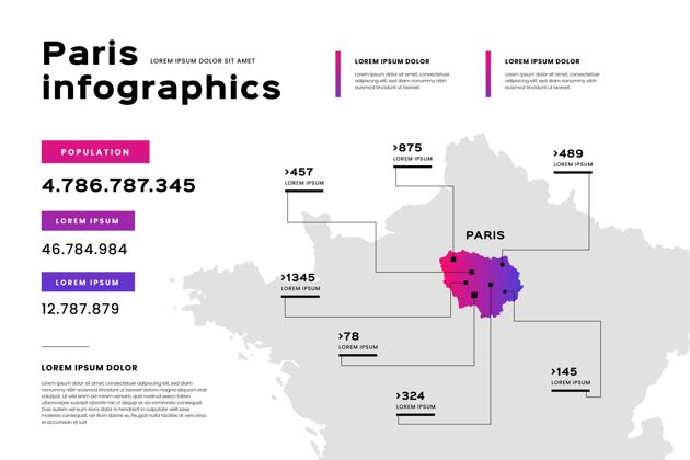 平面设计平面设计中的巴黎地图信息图城市平面设计