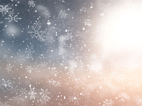 圣诞圣诞背景与雪地设计庆祝灯光闪光