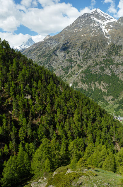 瑞士夏季马特峰山景（阿尔卑斯山 瑞士 泽马特）瑞士阿尔卑斯山山