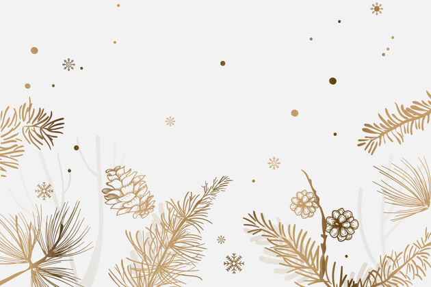 冰冷金色圣诞树的节日背景优雅黄金平安夜