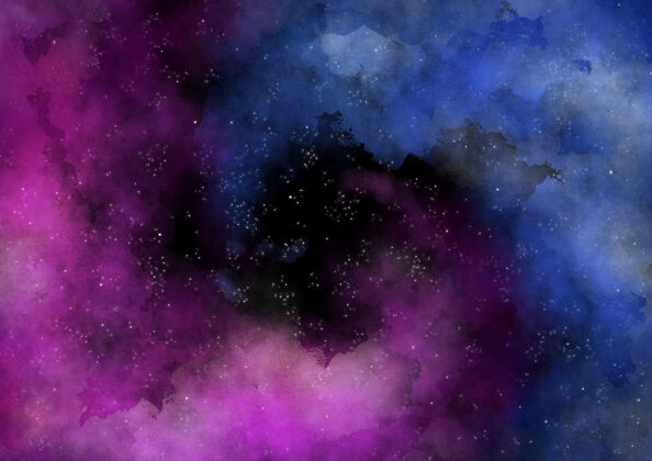 夜晚彩色水彩螺旋星云星系背景抽象背景小行星星座