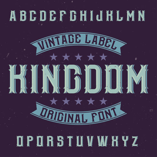 字母表复古标签字体命名王国排版自定义标题