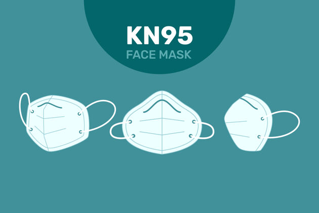 Ncov不同视角的kn95面膜平面设计预防症状冠状病毒