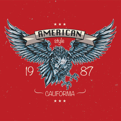 加利福尼亚鹰的象征美国风格加州1987鹰恐怖捕食者